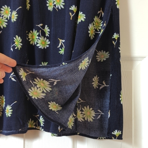 Robbie Bee 90's Vintage Classic Floral Sleeveless Scoop Neck Midi Dress Navy 10 - Picture 9 of 12